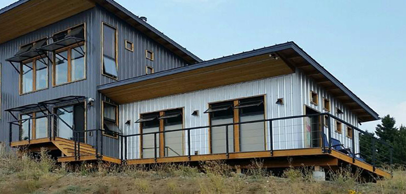 Deck for modern home designed by Mark Pelletier